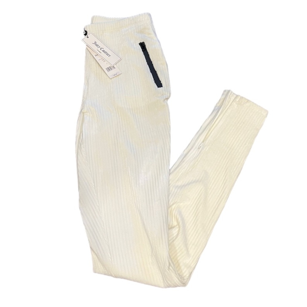 NWT Juicy couture white ribbed velour pants